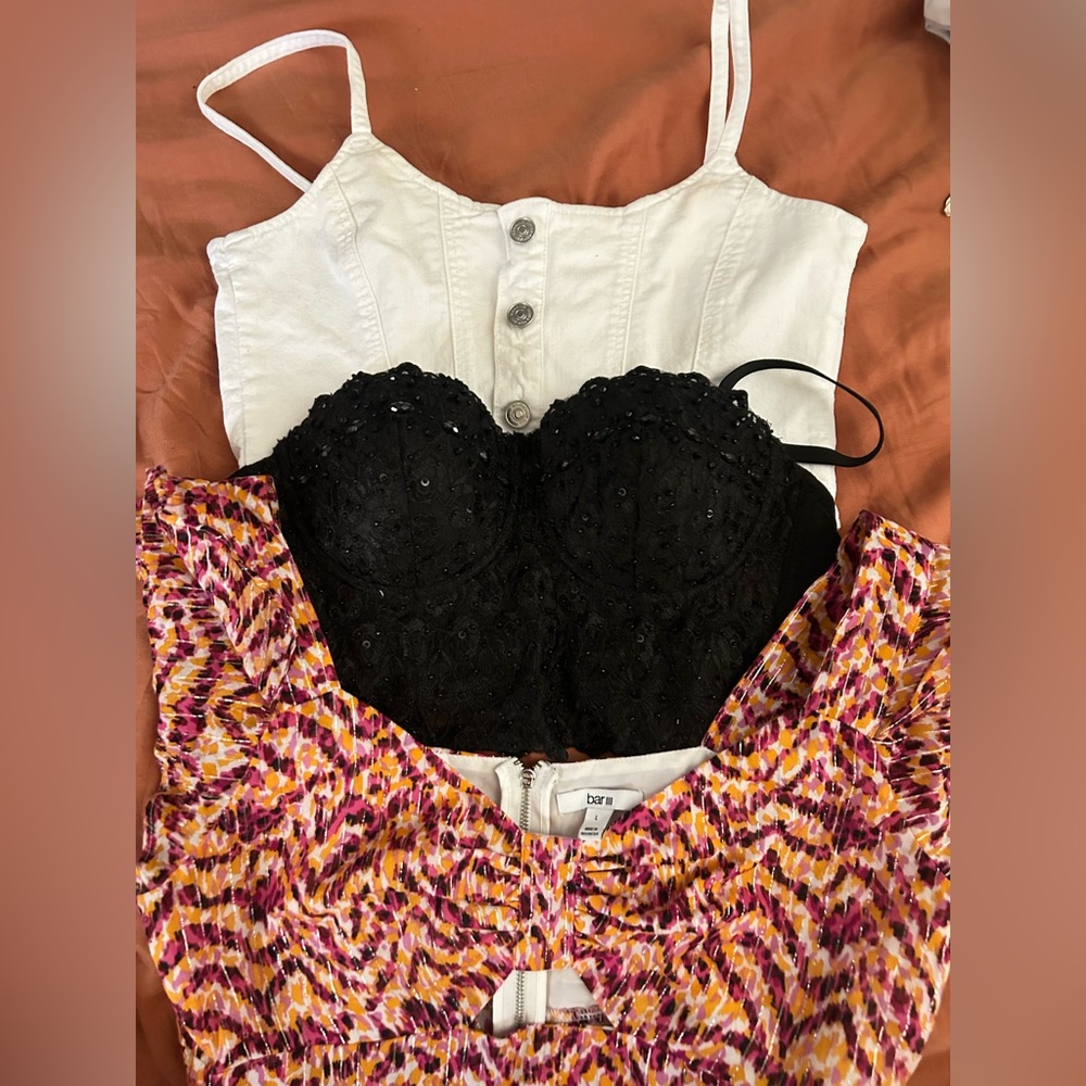 Bar III Black Lace Bustier Camisole